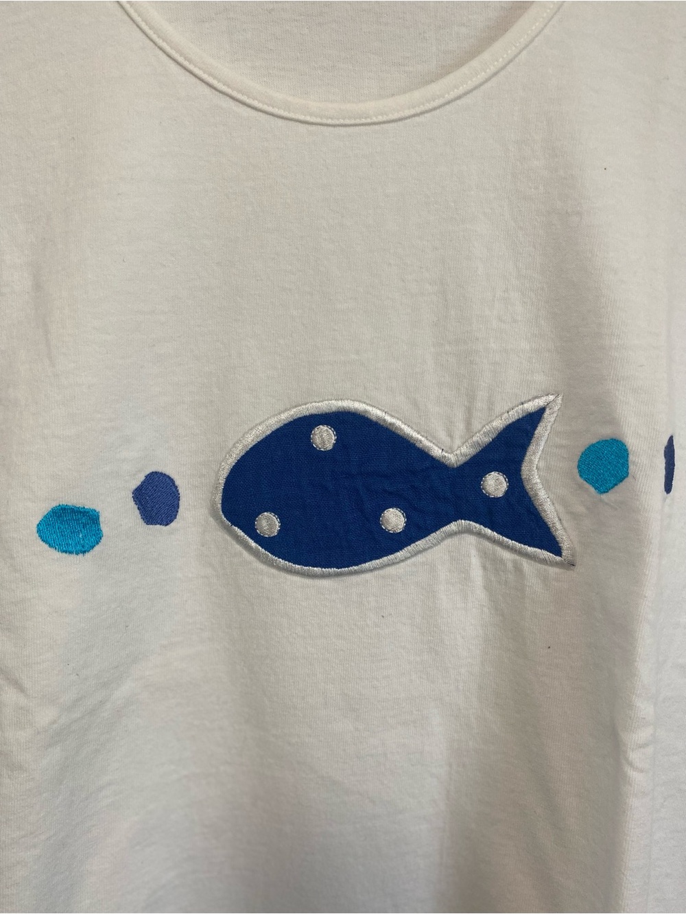 Liz & Jane Top 1X Vintage Art To Wear Nautical Ocean Beach Teacher Whimsy Quirky